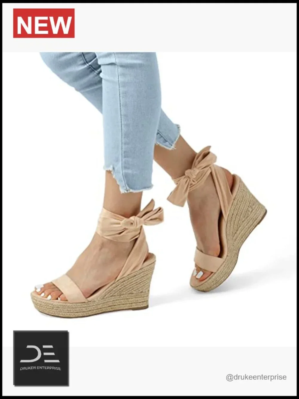Espadrilles Platform Wedge Sandals Tie Lace Up Ankle Strap Cute Dressy Shoes - Picture 5 of 7